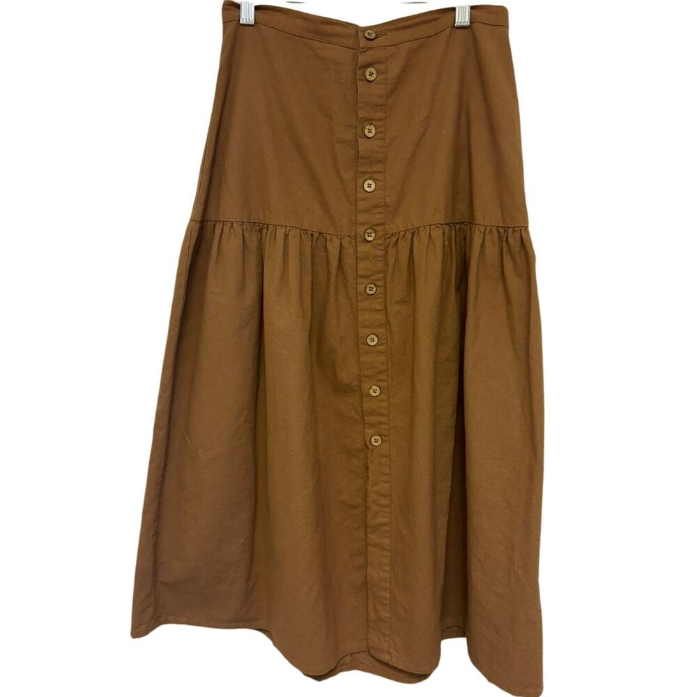 Free People Midi Boho Cottagecore Skirt Brown Size 2